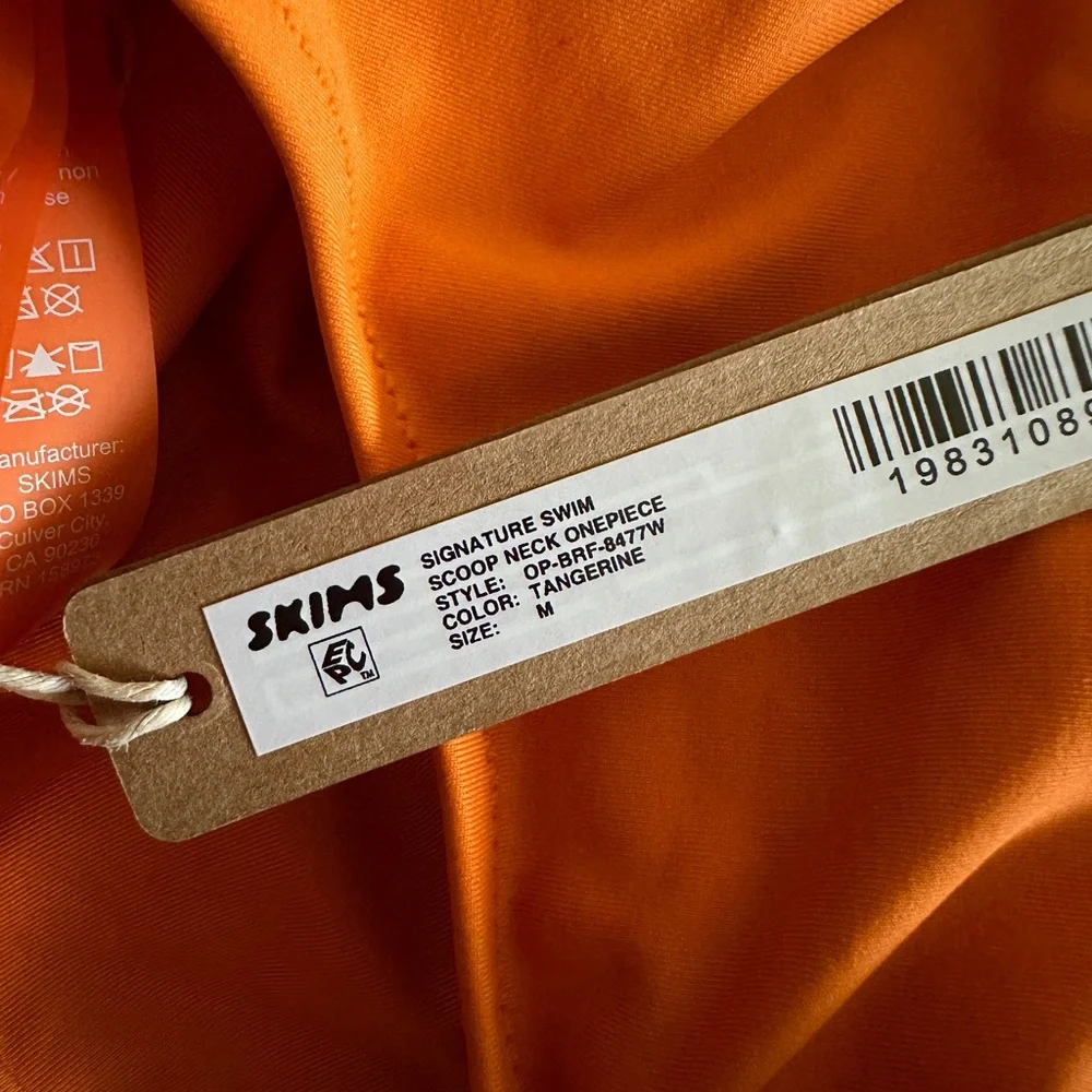 SKIMS Signature Swim Scoop Neck One-Piece Swimsuit Tangerine